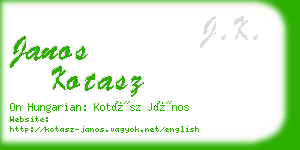 janos kotasz business card